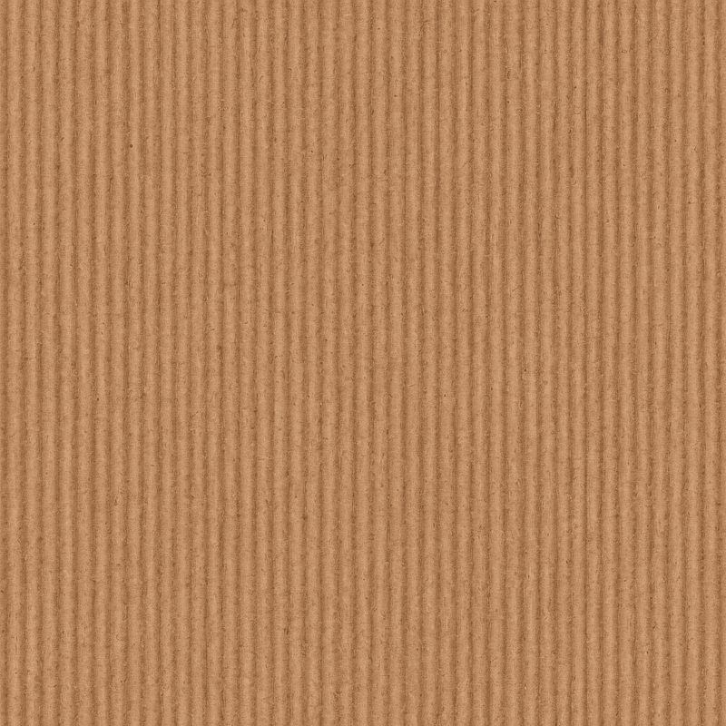 Corrugated cardboard surface with vertical ridges in light brown color used as packaging material